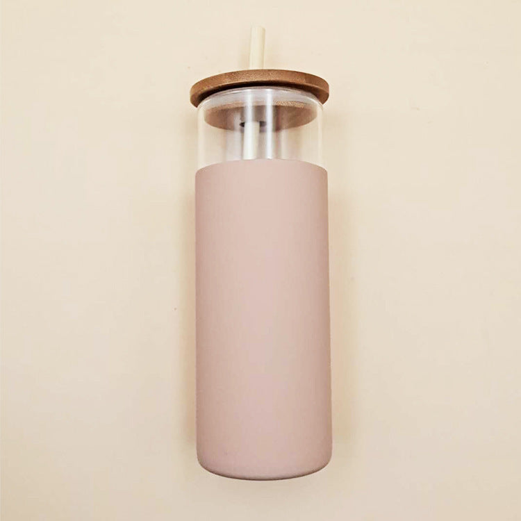 Gourde en verre avec sa paille